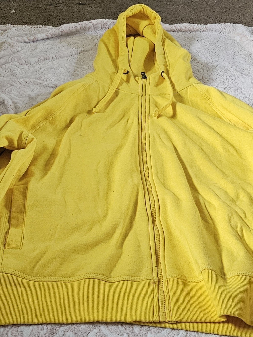 Bright Yellow Zip-Up Hoodie